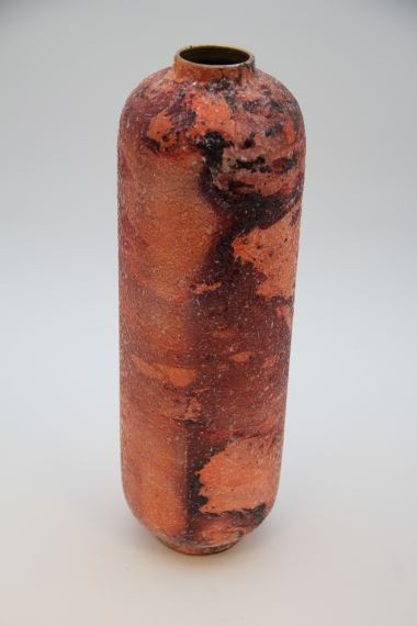 Vase Metall schwarz/pink antik 5x13x39cm