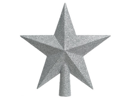 Baumspitze bruchfest silber Glitter 4.2x19x19cm