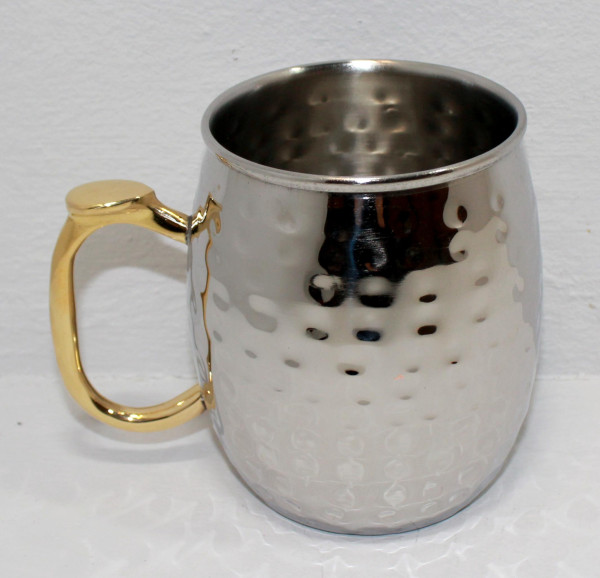 Becher Edelstahl m.Griff 10x13x10,5cm silber