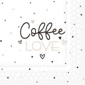 Serviette Coffee love 25x25cm