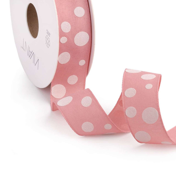Band POLKA DOT 25mmx15m marmorrose