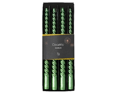 Kerze Spitz 2.2x25cm 4Stück grün