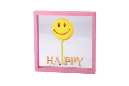 Bild Happy Glas MDF rosa 30x30x4cm