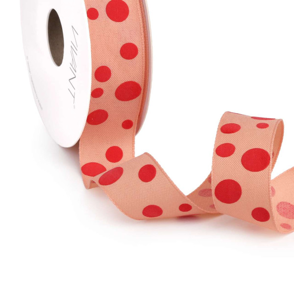 Band POLKA DOT 25mmx15m lachs