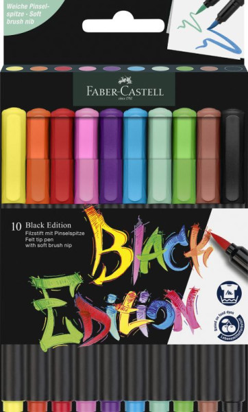 Faber-C. Filzstift Black Editi 10er Etui