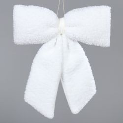 Schleife Teddyfell weiß 50cm