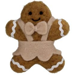 Hänger Lebkuchen Frau Filz braun 10cm