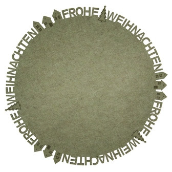 Tischset FROHE WEIHNACHTEN Filz mistelgrün