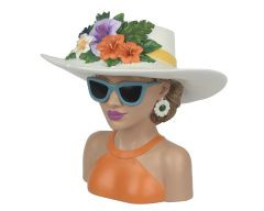 Topf Polyresin orange 31x20x30cm