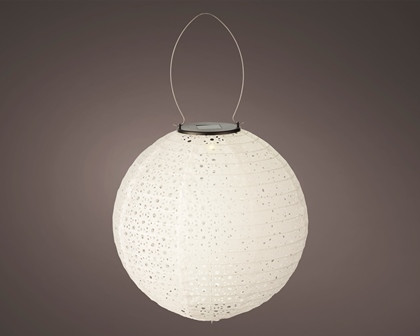 Solar Laterne Nylon weiss warm weiss 25x23cm