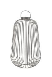 LED Laterne Metalll "Lunaro" grau, Größe L: 34,5x34,5x60,5 cm, aufladbar über USB-C-Anschluss, inkl