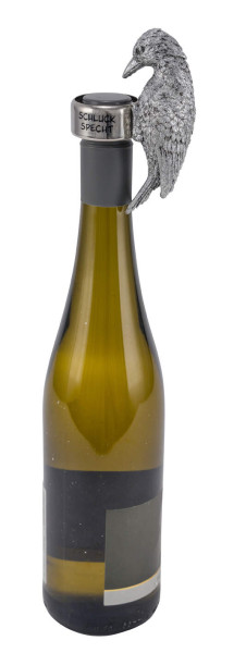 Flaschenring Specht Poly silber 7,5x4,5x10cm