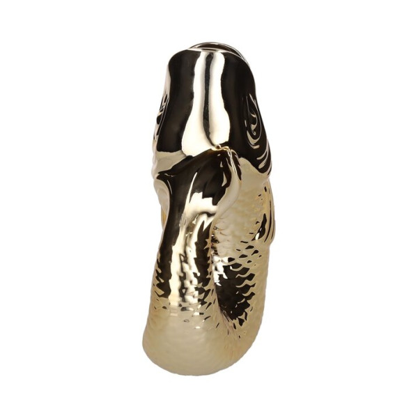 Vase/Karaffe Fisch Steingut gold 21x31x12cm