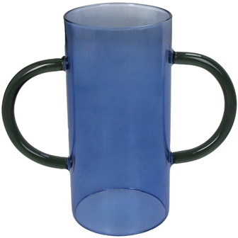 Vase Glas blau 19,5x8,5x17,5cm