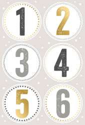 Sticker 11,5x17cm 4er Pg Elegant Numbers Zahlen 1-24