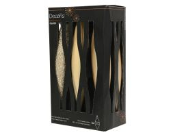 Kugel Eiszapfen champagner Glas 14,5x2,5cm 6Stück