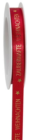 Band Zauberhafte Weihnachten 15mmx18m rot