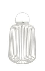 LED Laterne Metalll "Lunaro" weiß, Größe M: 23,5x23,5x36 cm, aufladbar über USB-C-Anschluss, inkl.