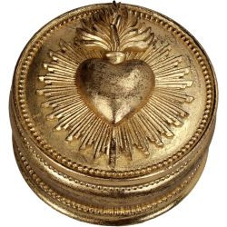 Aufbewahrungsdose Box Heart Polyresin gold 11x11x6,5cm
