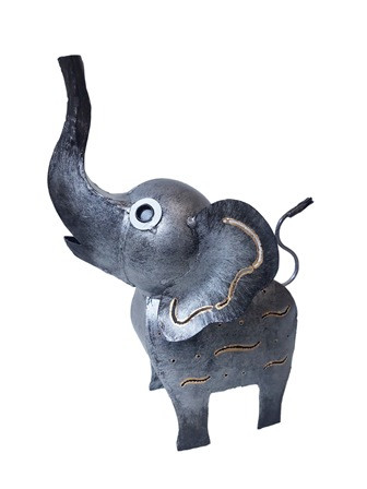 Elefant schwarz-silber 32x19x26cm