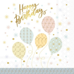 Serviette Happy balloons 33x33cm