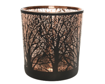 Windlicht Glas schwarz 7.3x8cm