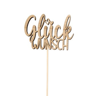 Stecker Holz GlückWUNSCH natur