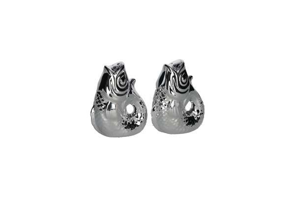 Salz-/Pfefferstreuerset Fisch silber7x9x4,2cm 2tlg.