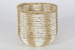 Topf weiß,natur 18x16cm