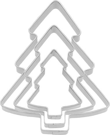 Ausstechformen Tannenbaum 3-fa 4,6,8cm, Edelstahl PG grün