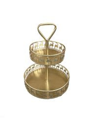 Etagere 2er Metall gold 34,5cm