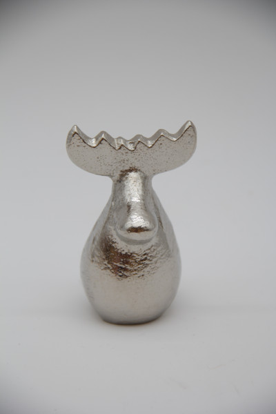 Hirsch Aluminium silber 4x4x7cm