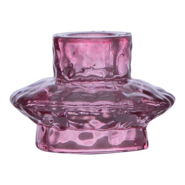 Teelichthalter Glas rosa 5,5x8cm