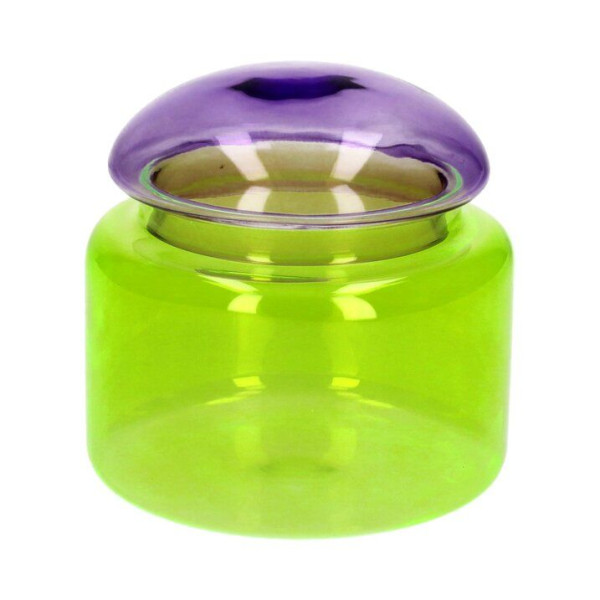 Dose Glas lila/gelb 10x10x10cm