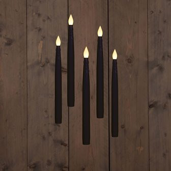 LED Kerze schwarz schwebend 5 Stück 28,5cm
