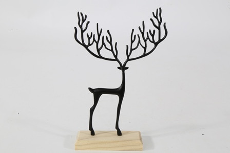 Hirsch Metall schwarz 12,5x4x22cm