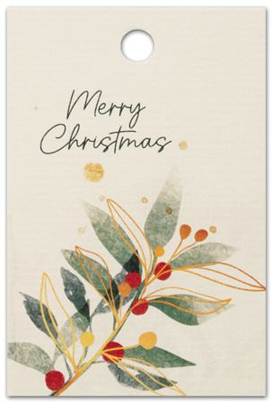 Anhänger Merry Season creme 80mm 16Stück