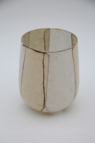 Votiv Glas weiss/creme 8x11cm