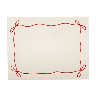 Tischset Schleifen Filz creme/rot 35x40cm