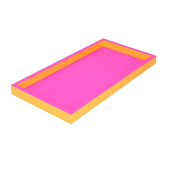 Tablett MDF neonpink neonorange 29,9x14,9cm