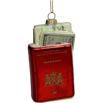 Hänger Travel Docs Glas rot 11,5cm