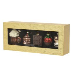 Kugelset Schokolade Glas 6,5x6,3x6,5cm 5Tlg.
