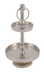 Etagere 2er Alu silber 16x16x29cm