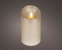 LED Kerze silber indoor 13,5x7,5cm
