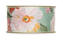 Band Blumen Seidenoptik 38mmx10m helles mint