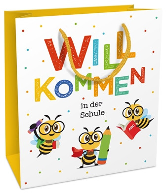 Geschenktasche 18x21x8cm Schulbienen