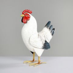 Huhn Metall creme 34cm
