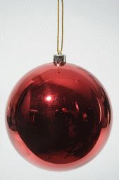 Kugel bruchfest weihnachtsrot glanz 14cm