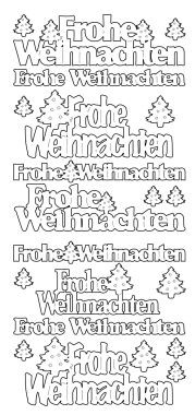 Sticker Konturen Frohe Weihnachten gold
