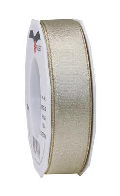 Band GLITTER SATIN 25mmx20m creme/gold